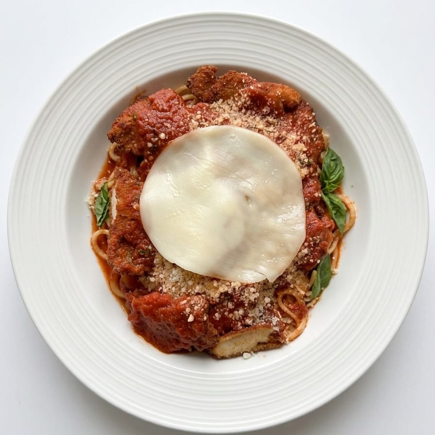 Pasta with Chicken Parmesan.