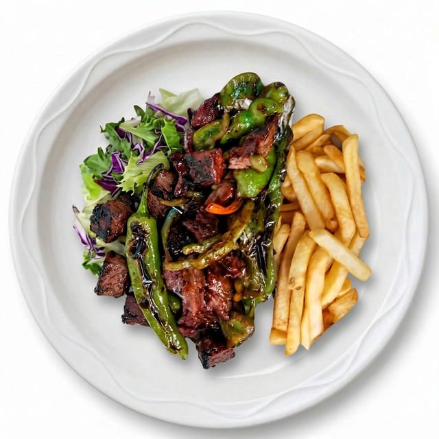 Steak Tips and Pepper Plate.