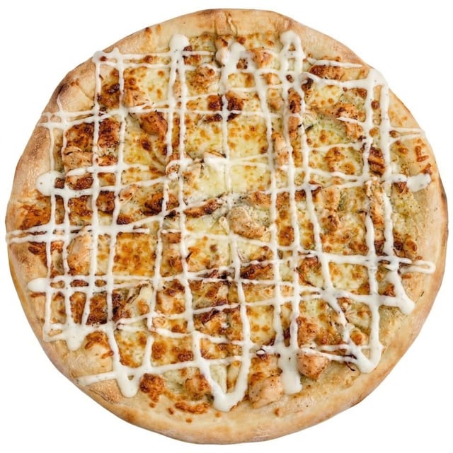 The Chicken, Bacon, and Ranch Pizza.